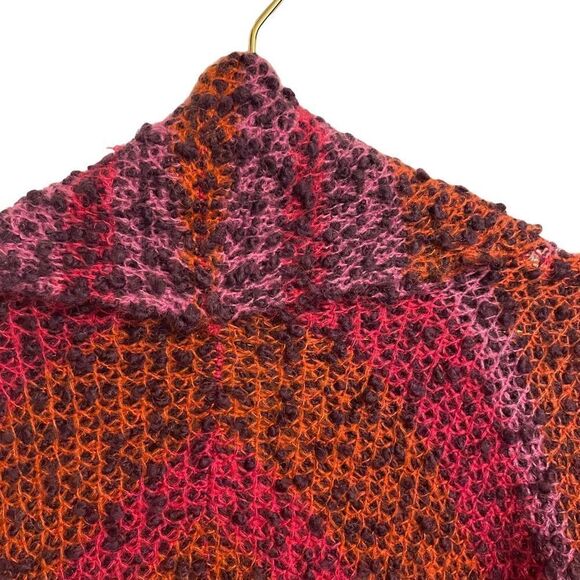 Rachel Roy Purple Orange Wool Blend Knit Open Front Cardigan Sweater Size MED - Picture 5 of 11